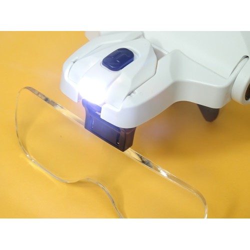 Лупа-очки с подсветкой, сменными линзами 1,0х; 1,5х; 2.0х; 2,5х; 3,5х, f=55,5 см-15,6 см