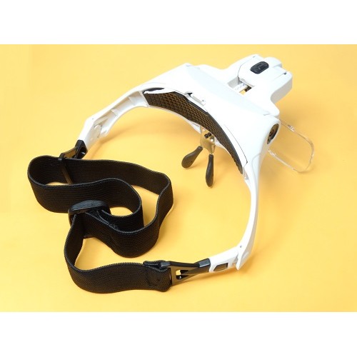 Лупа-очки с подсветкой, сменными линзами 1,0х; 1,5х; 2.0х; 2,5х; 3,5х, f=55,5 см-15,6 см