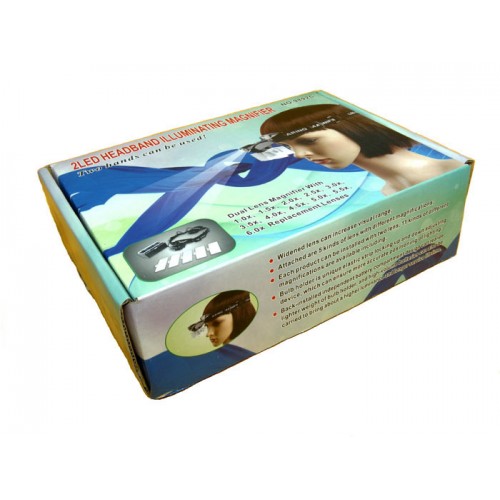 Налобная лупа с диодной подсветкой и набором линз 1х-6х