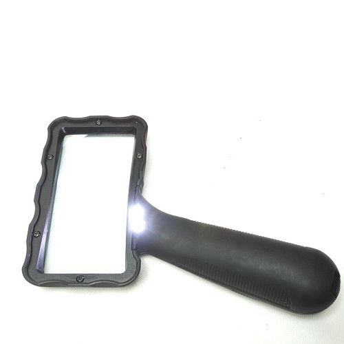 Лупа прямоугольная 3х 95х45 мм, с подсветкой