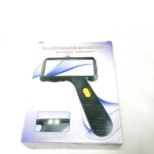 Лупа прямоугольная 3х 95х45 мм, с подсветкой