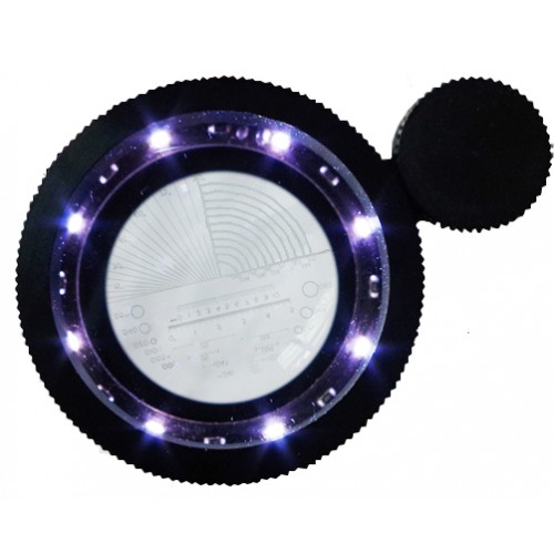 Лупа измерительная 10х d=30 мм, с LED подсветкой и универсальной шкалой