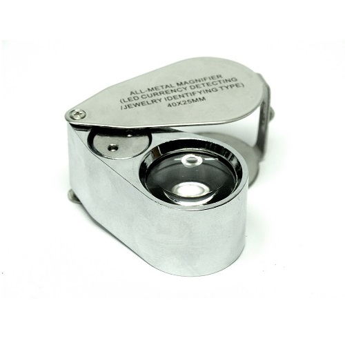 Лупа ювелирная 40х d=25мм, хромированная