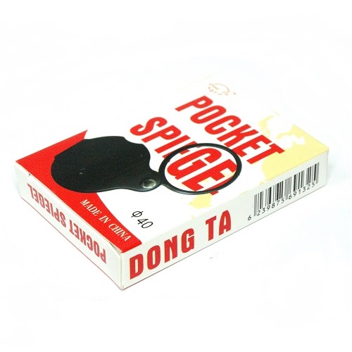 Лупа просмотровая 3х d=40 мм, складная, черная кожа