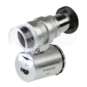 Микроскоп Kromatech 60x мини, с подсветкой (2 LED) и ультрафиолетом (9882)